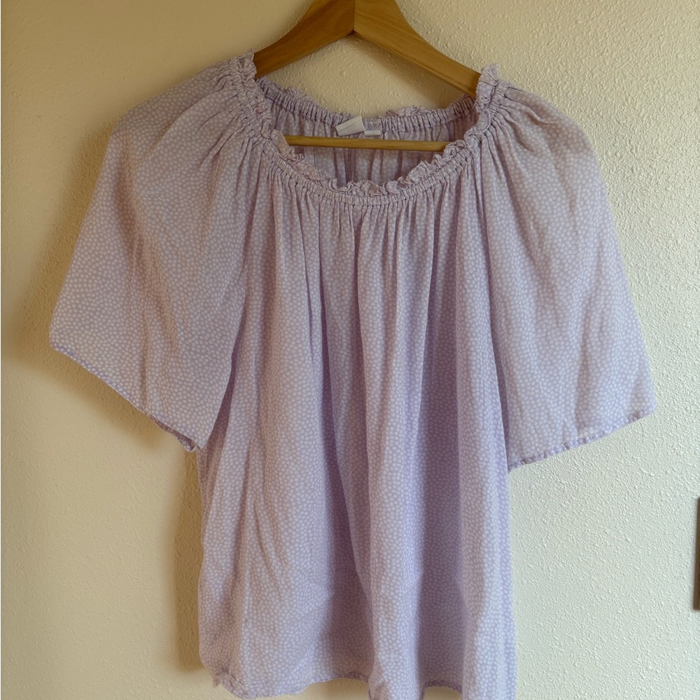 GAP Lavender Gathered Neck Blouse